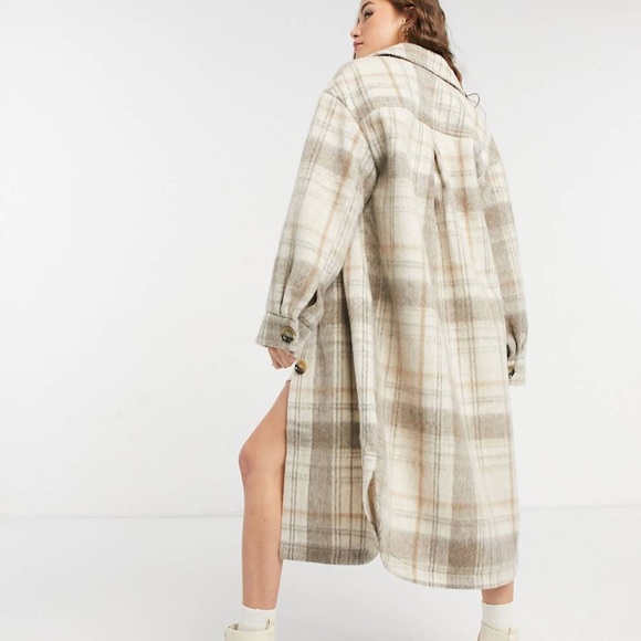 New! ASOS DESIGN longline shacket in check - Picture 10 of 10
